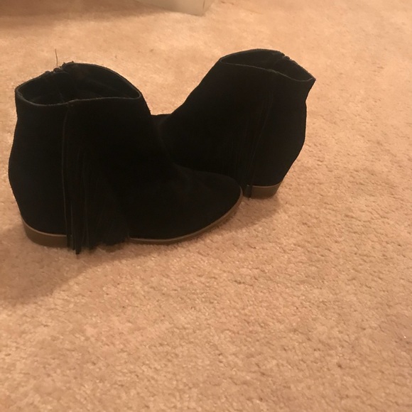 Black Fringe Ankle Boot - Picture 2 of 2